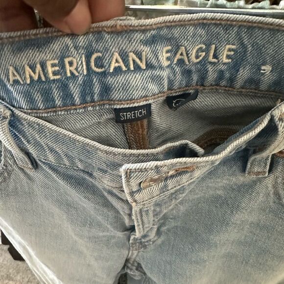 AEO Barrel Blue Denim Jeans 000 - Picture 5 of 7
